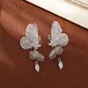 Pendientes de Mariposa de Zirconia Super Hada, de Alta Gama, Modernos y Elegantes, Diseño de Nicho para Mujer, Pendientes Estilo Dama