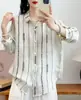 Cardigan de Ramio Puro con Estampado Digital para Mujer, Manga Larga, Talla Grande, Estilo Holgado y Delgado, Novedad Otoño 2026