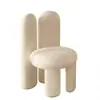 Silla de tocador de dormitorio minimalista moderna, Silla de comedor color crema para uso doméstico, Taburete de tocador de lujo ligero, Diseñador
