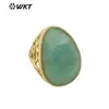 WT-R487 nueva forma de gota de agua gema de color diseño hueco de 18K anillo grande retro accesorios para hombres y mujeres