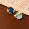 Pendientes de Plata Vintage Aguja Retro de Gama Alta Nicho Pendientes de Botón Moda Versátil Joyería para Orejas Venta al por Mayor