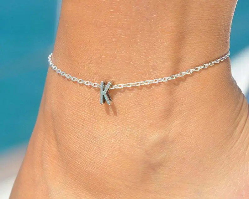 Foot Bracelet with Initial Ank