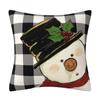 Funda de almohada de muñeco de nieve navideño transfronteriza funda de cojín con estampado de muñeco de nieve rojo grande cubierta decorativa para sofá artículos para el hogar