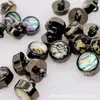 Botão de Metal Fivela de Concha Concha de Borboleta Preta Gota de Cola Botão de Camisa Botão Redondo Botão Preto Cor Mágica Concha de Abalone Estampa de Leopardo