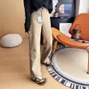 ¡Altamente Recomendado! Pantalones Rectos Ajustados Forrados de Polar Otoño/Invierno para Mujer Color Caqui Petite Jeans Cigarrillo Baguette Francés