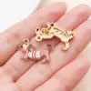 Impresión de Gota de Aceite Dibujo Animado Mascota Corgi Bulldog Francés Dachshund Colgante de Aleación Accesorio para Llavero DIY