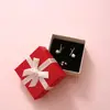 Caja de embalaje para joyería con lazo lista para enviar para anillos, pendientes, pulseras y brazaletes; caja de joyería con tapa y base, adecuada para empaque de regalo