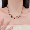 Collar de Borla con Cuentas de Dopamina, Pulsera Versátil Exquisita de Verano, Accesorio de Cadena para Clavícula Estilo Bohemio Suave de Alta Gama