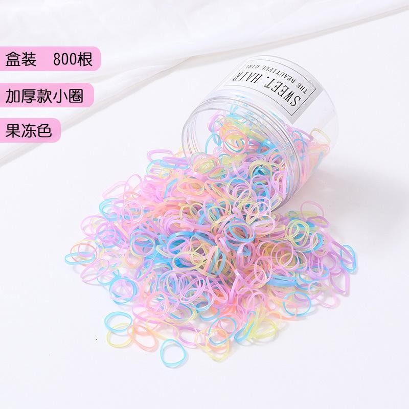 加厚款小圈果冻色800根盒装