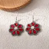 Brincos Florais Europeus e Americanos Estilo Étnico Transfronteiriço Incrustados com Diamantes, Brincos Personalizados Estilo Boêmio Criativo Retrô