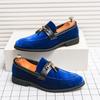 Comércio exterior plus size mocassins estilo britânico lã macio e confortável sapatos moda casual slip-on negócios sapatos masculinos