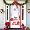 Decoración de Cubierta de Puerta de Navidad Tela de Fondo Verde de Navidad Cubierta de Puerta de Navidad Colgante de Puerta Decoración de Fiesta de Año Nuevo Tapiz de Cubierta de Puerta