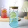 Taza de Vidrio de Color Leche para Café Ripple, Taza Individual para Agua, Taza para Jugos, Taza Circular con Diseño de Oruga Espiral Linda, Taza de Vidrio