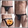 Venta al por mayor Rey Gato Comercio Exterior Ropa Interior para Hombre Cuero Sintético Charol PU Doble Tanga Lencería Sexy Cintura Baja Elástico