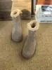 Invierno Nuevo Terciopelo Cálido Calentador Pequeño Botas de Nieve Gamuza Piel de Vaca Cremallera Lateral Casual Estilo Coreano Botas de Algodón para Mujer