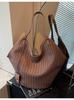Bolsa de Ombro Tecida Grande Capacidade para Mulheres Outono/Inverno 2025 Nova, Estilo Preguiçoso com Textura, Bolsa Tote para o Dia a Dia, Transfronteiriça, para Sogra