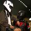 Casco de motocicleta de doble espejo antivaho para coche eléctrico, hombres y mujeres, cálido de invierno, casco integral de cuatro estaciones, casco de motocicleta de cobertura total