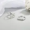 Anillos de Línea Asimétrica para Mujer, Diseño de Nicho, Anillos Abiertos Irregulares Entrelazados y Retorcidos, Conjunto Retro de Celebridad de Internet Japonés y Coreano