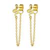 Brincos longos de cobra europeus e americanos, moda criativa, brincos pendurados na parte traseira, corrente de borla, diamante, brincos pequenos de cobra, nova moda