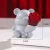 Luz Noturna de Flor Rosa Eterna Transfronteiriça Urso Violento Cartoon Criativo Ornamento de Decoração de Mesa para Casa Presente de Dia dos Namorados