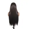 Peluca de encaje frontal 13*4 negro-marrón cabello largo lacio con línea de cabello natural fibra sintética peluca de encaje frontal