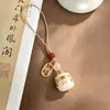 Cadena para Teléfono de Raíz de Bodhi, Cordón para Teléfono de Gato Quemado con Carbón, Colgante de Raíz de Bodhi, Exquisito Colgante para Bolso, Llavero