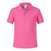 Guangzhou armazém verão solto cor sólida rei 220g algodão manga curta camisa polo masculina pai-filho t roupas de trabalho personalizadas