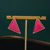 Estilo sencillo moda triángulo aleación resina aretes de botón para mujer triángulo geométrico joyería para mujer venta caliente transfronteriza