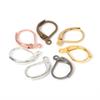 Brinco francês Clipe de orelha Gancho D-shaped Oval Gancho de orelha Gancho francês Cobre puro Cor-retendo Dourado Brincos DIY Acessórios