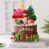 Pastel Horneado Decorativo Fieltro Rana Pájaro Casa de Hongo Cerámica Suave Niña Sombrero Rojo Adorno para Pastel