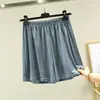 Calça capri de cor sólida fina tamanho grande solta perna larga cintura alta modeladora shorts de pijama para mulheres verão casual japonês e coreano roupa de casa