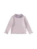 Ropa para Niños Youbao Cuello Ondulado Camiseta Básica para Niños Color Sólido Versátil Ropa Interior para Bebé Top para Niños Pequeños Camiseta de Manga Larga para Niñas