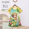 Pijama Nuevo para Niños 2025 Pijama de Verano para Mujer Estilo Princesa para Niñas Vestido de Pijama de Dibujos Animados Lindo Vestido Delgado de Hielo y Nieve