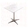 Mesa Cuadrada de Color Nogal para Uso Doméstico, Mesa de Comedor para Uso Comercial, Mesa de Comedor de Madera Maciza para Restaurantes, Mesa de Comedor de Pizarra para Restaurantes de Comida Rápida