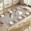 Conjunto de Toalha de Mesa Novo Transfronteiriço Decoração de Mesa para Feriado de Natal Conjunto de Bandeira de Mesa Jogos Americanos Bandeira de Mesa 2026 Amazon