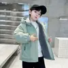 Chaqueta con capucha y forro de polar para niños, nuevo modelo otoño e invierno 2026, chaqueta cálida y holgada para niños mayores, prenda de abrigo de moda