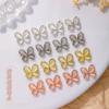 Celebridade Online Olho de Gato Borboleta Grande Joias para Unhas Tridimensional Gelo Transparente Luxo Leve Liga Oca Zircônia Broca de Unha Acessórios Atacado