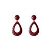 Pendientes vintage de color rojo antiguo, ligeros y exagerados, con forma de gota de agua hueca, estilo Hong Kong, joyería avanzada para las orejas.