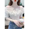 Camiseta de Manga Corta para Mujer 2026 Nuevo Verano de Gama Alta con un Diseño Único, Top Sexy Hombros Descubiertos que Revela las Clavículas