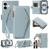 Adecuado para iPhone 18 Pro Max con patrón de lichi, funda Apple 17E con cordón, funda tipo cartera con tapa cruzada