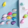 Algodão de maquiagem flocado sem látex em formato de gota de água, mini ovo de maquiagem, corte oblíquo de azeitona, mini conjunto de ovos de beleza, esponja de pó em formato de cabaça