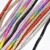 Atacado de fábrica 4/6mm strass de vidro colorido saco interno corda de algodão tubo de perfuração decorações de corda de laço para gola de calça