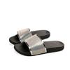 Pantuflas de moda transfronterizas Europa y Estados Unidos nuevo color de pedrería pantuflas de mujer suela gruesa cómodas para combinar con todo zapatos de playa al por mayor