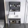 Desmontagem e Montagem Transfronteiriça para Envio: Conjunto de Gabinete de Banheiro para Apartamentos Pequenos, Lavatório Integrado de Cerâmica