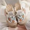 Zapatos de Tela Bai Zhenhe Primavera/Verano Old Beijing, Zapatos de Lona Cómodos sin Cordones, Zapatos Casuales Bordados para Estudiantes, Pantuflas, Estilo Campestre