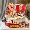 Celebridad de Internet Más Vendido Zodíaco Becerro Vaca Bebé Un Año de Edad Decoración para Pastel de Cumpleaños Decoración Tarjeta Insertable para Mesa de Postres