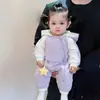 Roupas de outer wear de outono, roupinhas de bebê super fofas, macacão estiloso estilo coreano, jaqueta corta-vento elegante para bebês meninas, perfeito para passeios após o primeiro mês