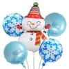 Novo Conjunto de Balões de Natal Tema de Natal Desenho Animado Papai Noel Floco de Neve Decoração de Festa Balão de Filme de Alumínio