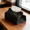 Caja de Pañuelos de Cuero Estilo Chino, Caja de Pañuelos de Lujo Ligero para Sala de Estar, Caja de Almacenamiento de Pañuelos para el Hogar, Creativa, Simple, Engrosada y de Aspecto Elegante