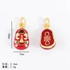 Estilo Antiguo Dorado Mate Golondrina Bestia Dorada Accesorios con Cuentas Tendencia Nacional Familia de Tres Bestias Doradas Golondrina Accesorios para Llavero